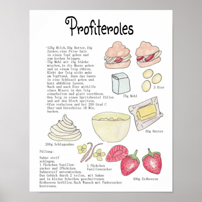 Profiteroles-Rezept Poster (Framsidan)