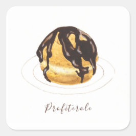 Profiterolött Fyrkantigt Klistermärke