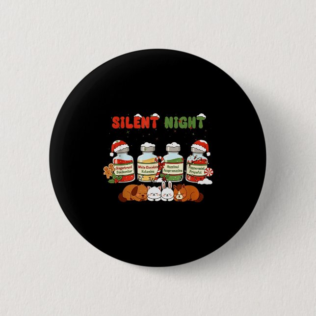 Profol Silent Night Funny Vet Tech Christmas  Knapp (Framsida)