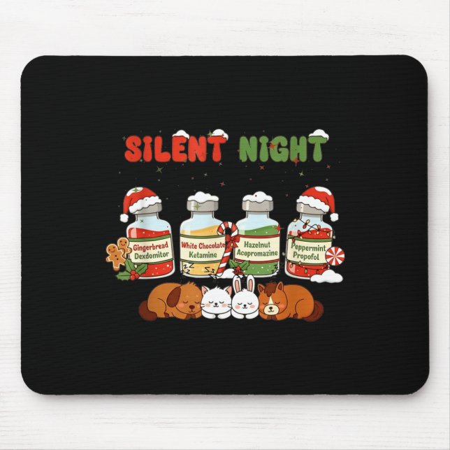 Profol Silent Night Funny Vet Tech Christmas  Musmatta (Framsidan)