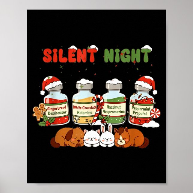 Profol Silent Night Funny Vet Tech Christmas  Poster (Framsidan)