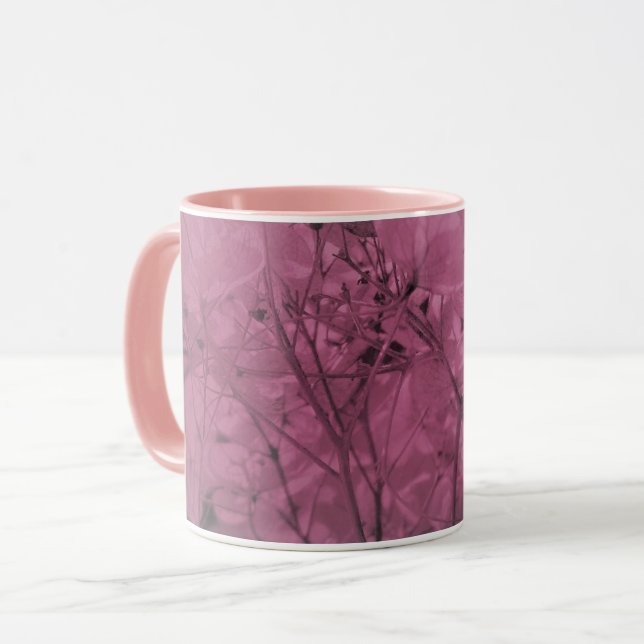 Profusion av Söt Petals Rosa Warm Grått Tones Mugg (Framsida vänster)