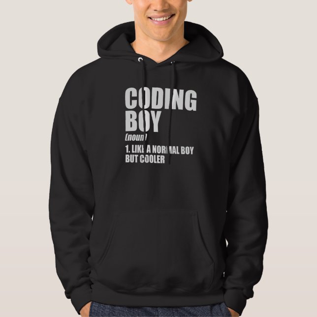 Prog för kodning Boy Definition Noun Software Deve Hoodie (Framsida)