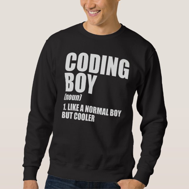 Prog för kodning Boy Definition Noun Software Deve Lång Ärmad Tröja (Framsida)