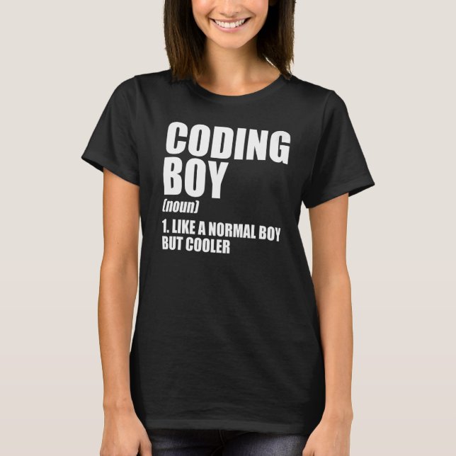 Prog för kodning Boy Definition Noun Software Deve T Shirt (Framsida)