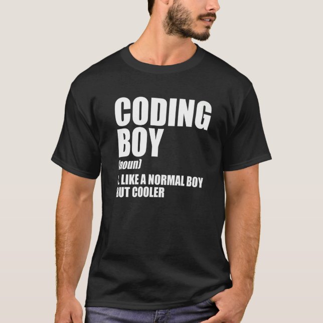 Prog för kodning Boy Definition Noun Software Deve T Shirt (Framsida)