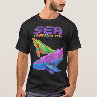 Prog Rock musik Space Whales Retro Graphic-Vuxen T Shirt