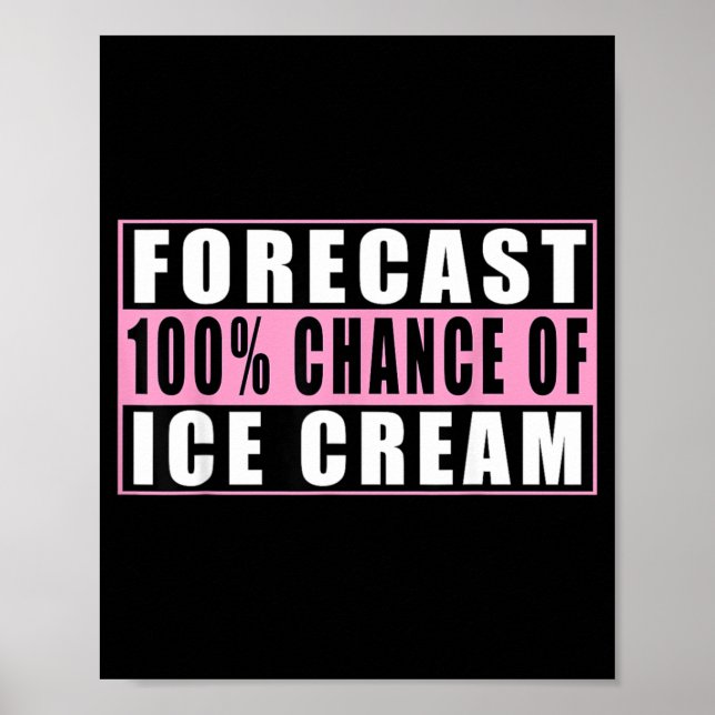Prognos 100 procents chans för glass Roligt citat Poster (Framsidan)