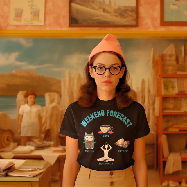 Prognos för helg, kaffe, Bokar, Yoga T Shirt (Skapare uppladdad)