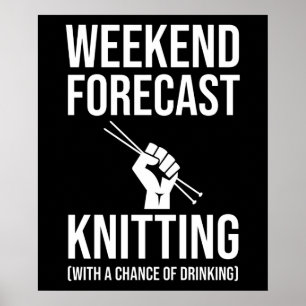 Prognos för helg - Knitning Poster
