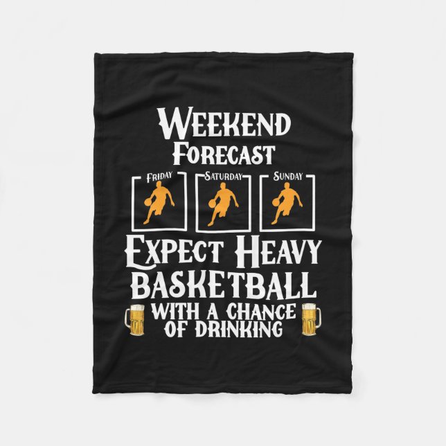 Prognostiserad basket för helg och öl fleecefilt (Framsidan)