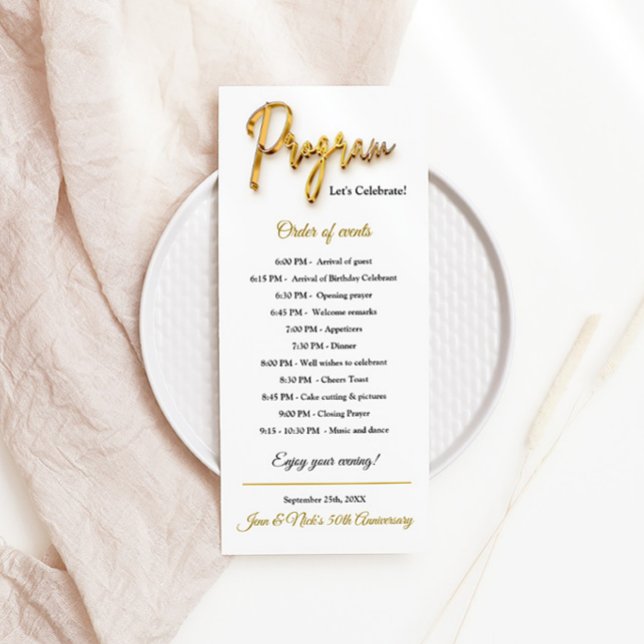 Program - 3d Guld Text Minimalistisk Design (Skapare uppladdad)