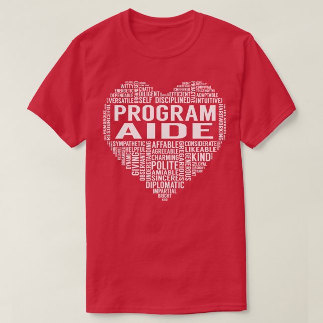 Program Aide Heart T Shirt (Design framsida)