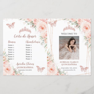 Program för Blommigt Quinceanera Order of Events
