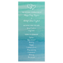 Program för bröllopsceremoni för vattenfärgsstrand