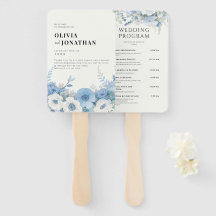Program för Dusty Blue Blommigt Elegant bröllop