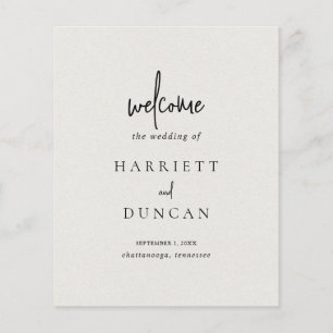 Program för enkel Neutralt Beige Elegant bröllop