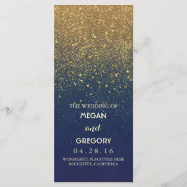 Program för flottan och Guld Glitter Vintage bröll