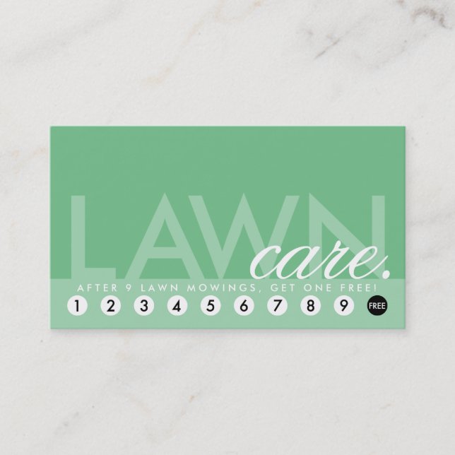 program för gräsmattaomsorgbelöningar lojalitetskort (Framsida)