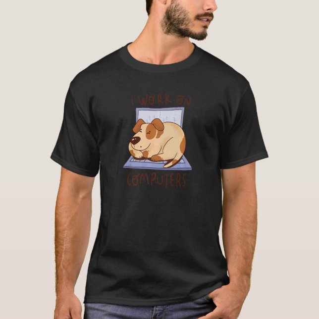 Program för Hund av tekniska datorer T Shirt (Framsida)