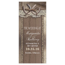 Program för landsbyggsbröllop med hästskon