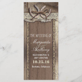 Program för landsbyggsbröllop med hästskon