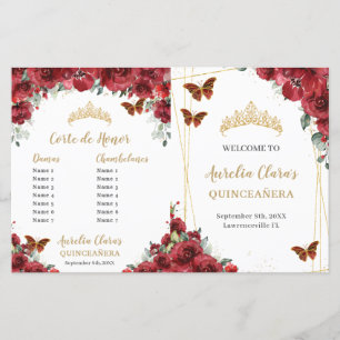 Program för Quinceanera Order Events för budgetera