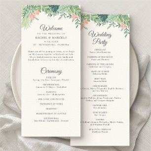 Program för tropisk Blommigt Beach Wedding