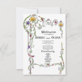 Program för Wildblomma Bröllop Rustic Land