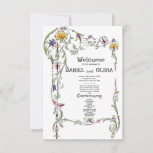 Program för Wildblomma Bröllop Rustic Land