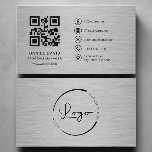 Program Manager Metall QR-kod Visitkort (Skapare uppladdad)
