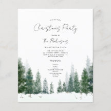 Program-meny för Party-Inbjudan under vinter-jul