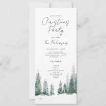 Program-meny för Party-Inbjudan under vinter-jul