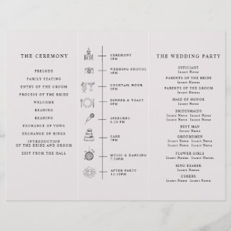 Program Minimalist Timeline for a Modern Wedding.