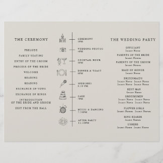 Program Minimalist Timeline for a Modern Wedding.