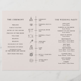 Program Minimalist Timeline for a Modern Wedding.