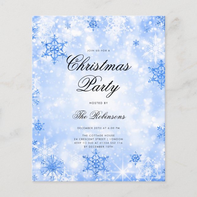 Program och meny för  Helgdag-vinter-Inbjudan (Framsidan)