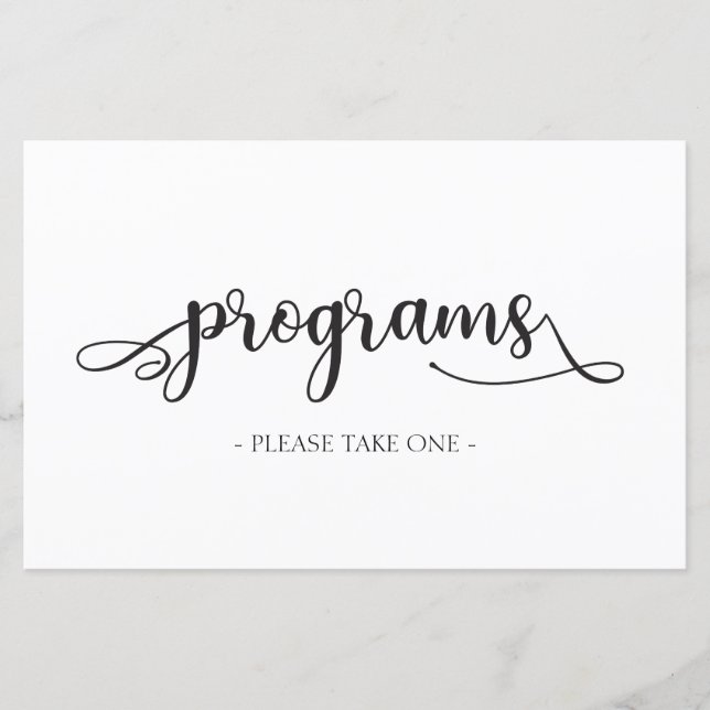 Program | Ta ett | Svart Bröllop-tecken (Framsida)