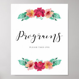 Program ta gärna en blommig bröllopsdesign poster