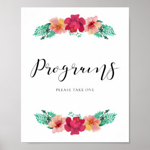 Program ta gärna en blommig bröllopsdesign poster