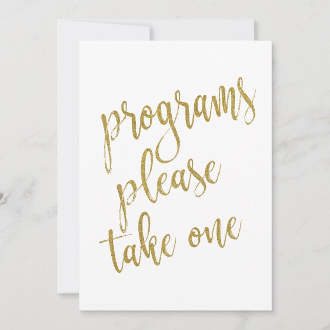 Program Vänligen Ta En Guld Prisvärd Skylt (Framsida)