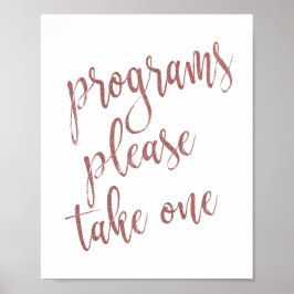 Program Vänligen Ta En Rosa Guld Glitter Skylt