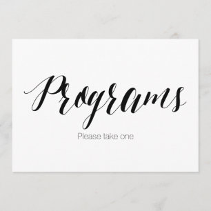 "Program, var god ta ett" Bröllopsskylt Inbjudningar