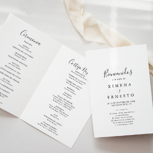 Programa doblado de Boda Minimalista Española Program