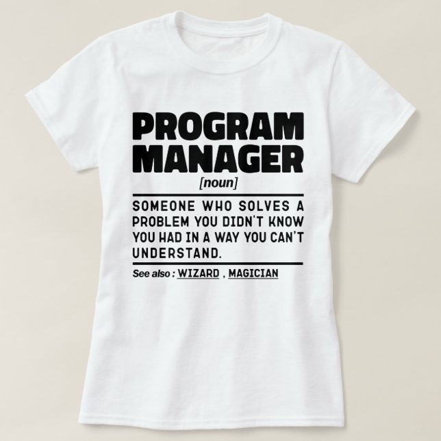 Programansvarig för Noun Funny Team Leader Geek T Shirt (Design framsida)