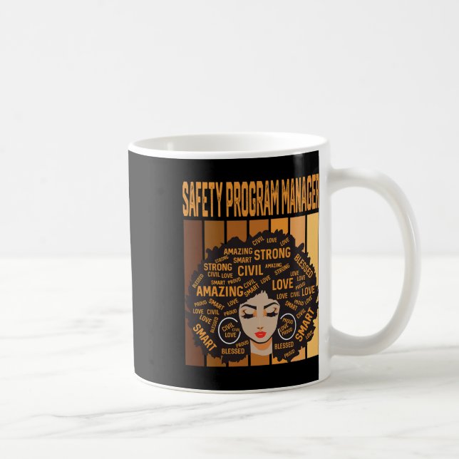 Programchef för säkerhet Kraftfull svart historia  Kaffemugg (Höger)