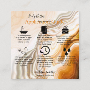 Programguide för Body Butter Application Guide Mod Fyrkantigt Visitkort