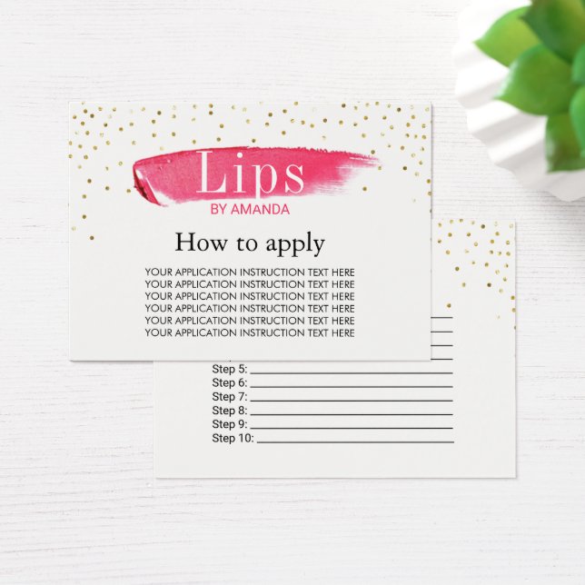 Programinstruktioner för LipSense Lipstick Visitkort (Skivbord)