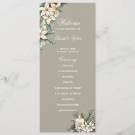 Programkort för beige dubbla på sidan av Winter-te Program