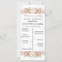 Programkort för elegant Flower Personligt bröllp